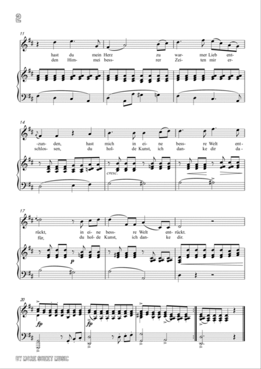 Schubert-An die Musik inD for Vocal and Piano Voice scores gallery preview page 3