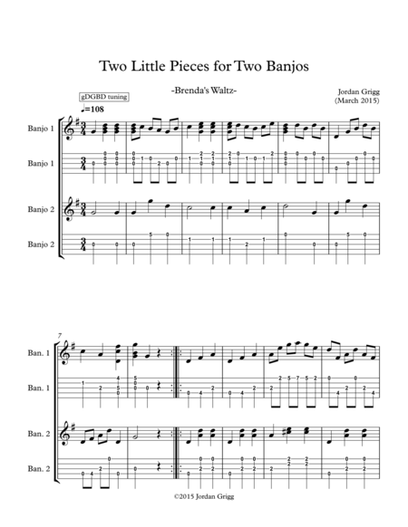 Two Little Pieces for Two Banjos