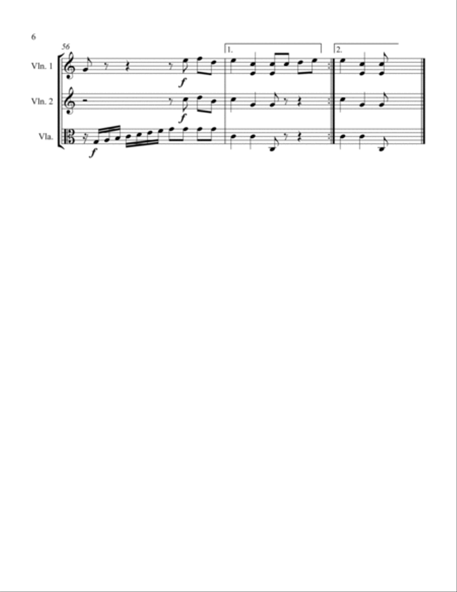 Sonatina Op. 55 #3 Movement I String Trio scores gallery preview page 6