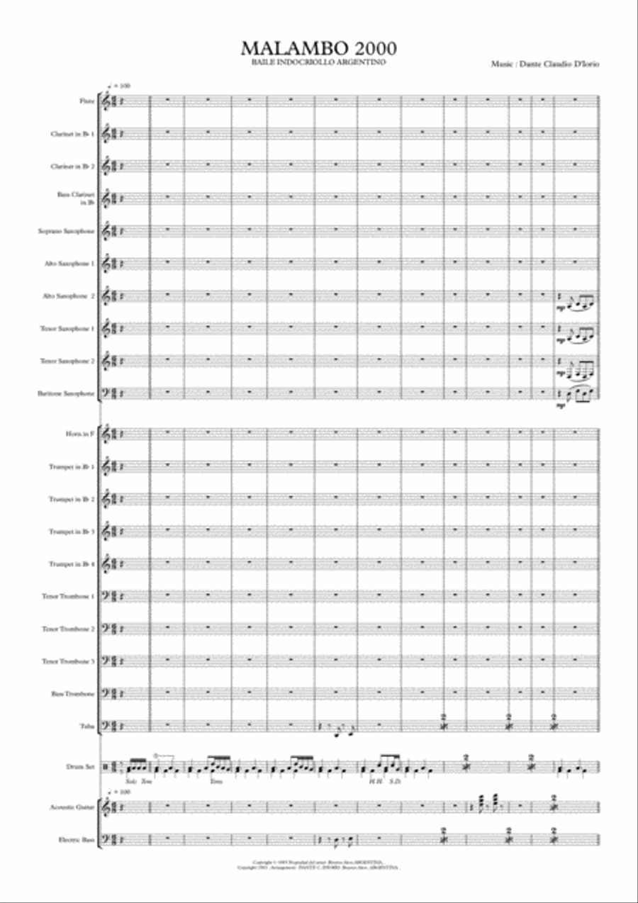 MALAMBO 2000 -BAILE Full Orchestra scores gallery preview page 1