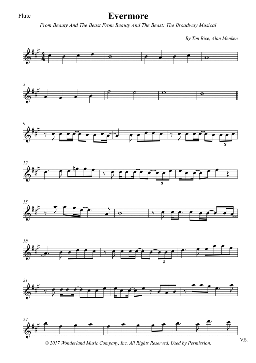 Evermore Evermore Flute Solo scores gallery preview page 1