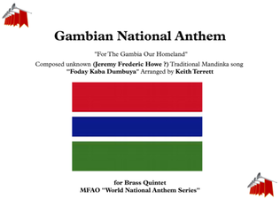 Gambian National Anthem ("For The Gambia Our Homeland") for Brass Quintet