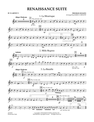 Renaissance Suite - Bb Clarinet 2