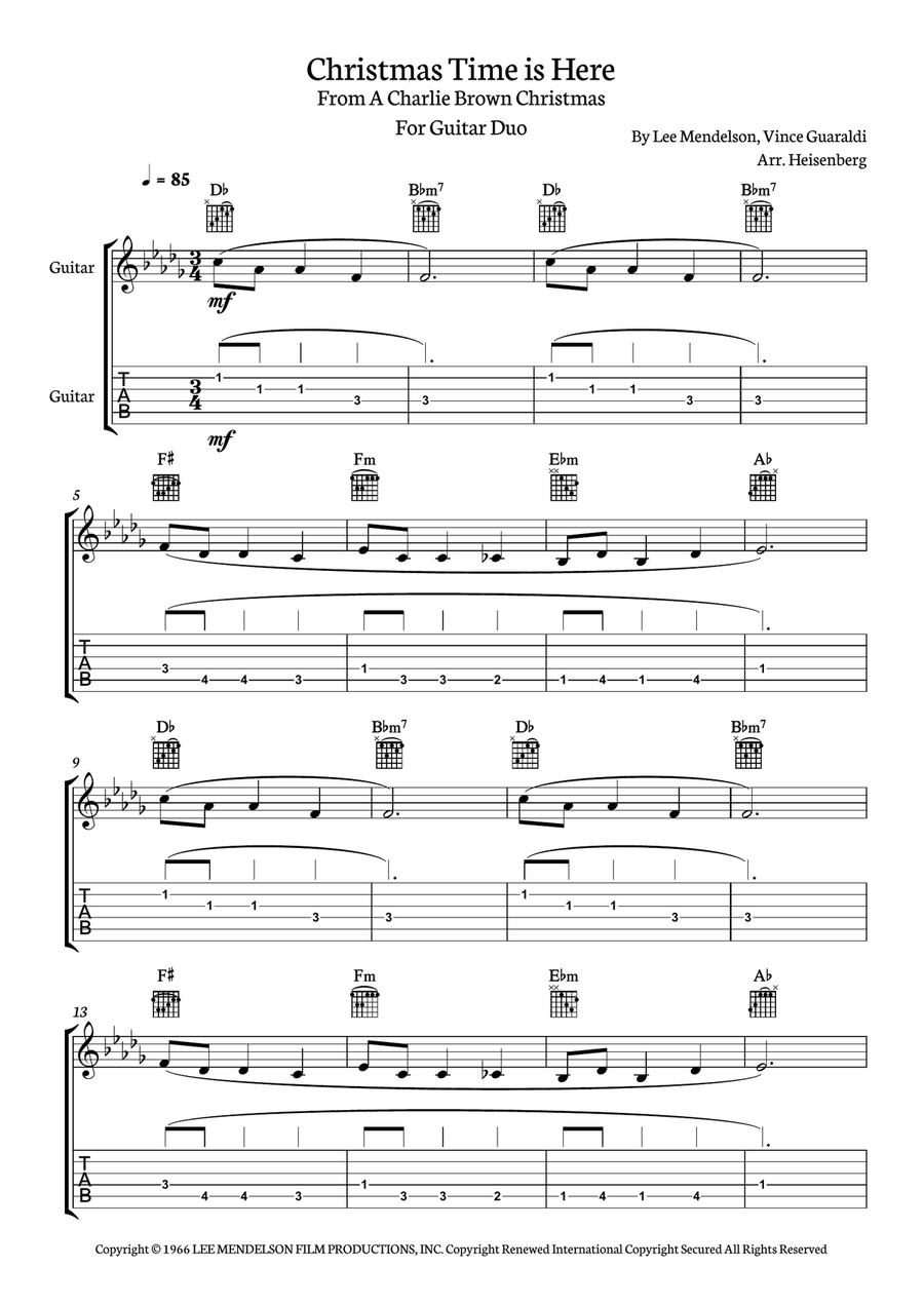 Christmas Time Is Here Christmas Time Is Here Guitar Solo scores gallery preview page 1