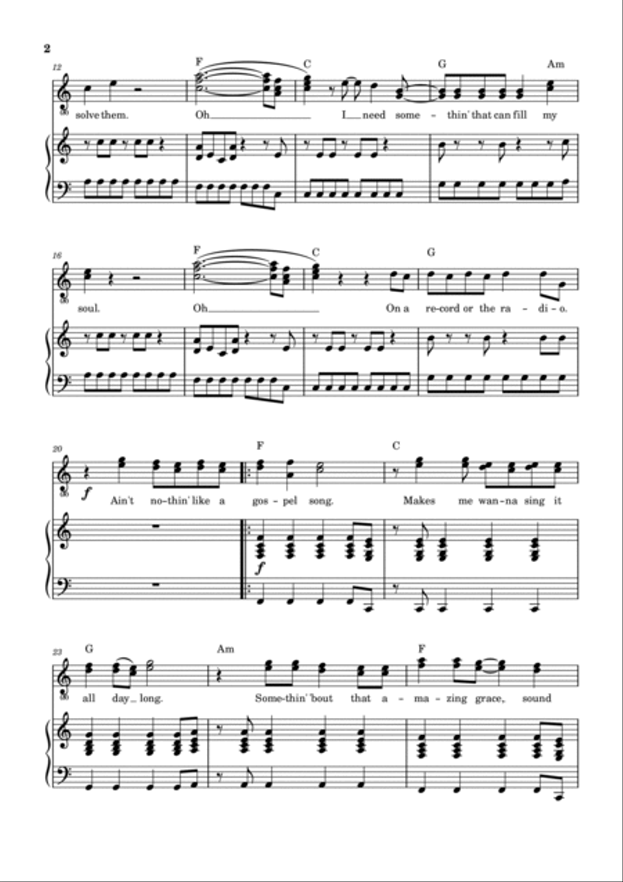 Gospel Song Gospel Song Voice scores gallery preview page 3