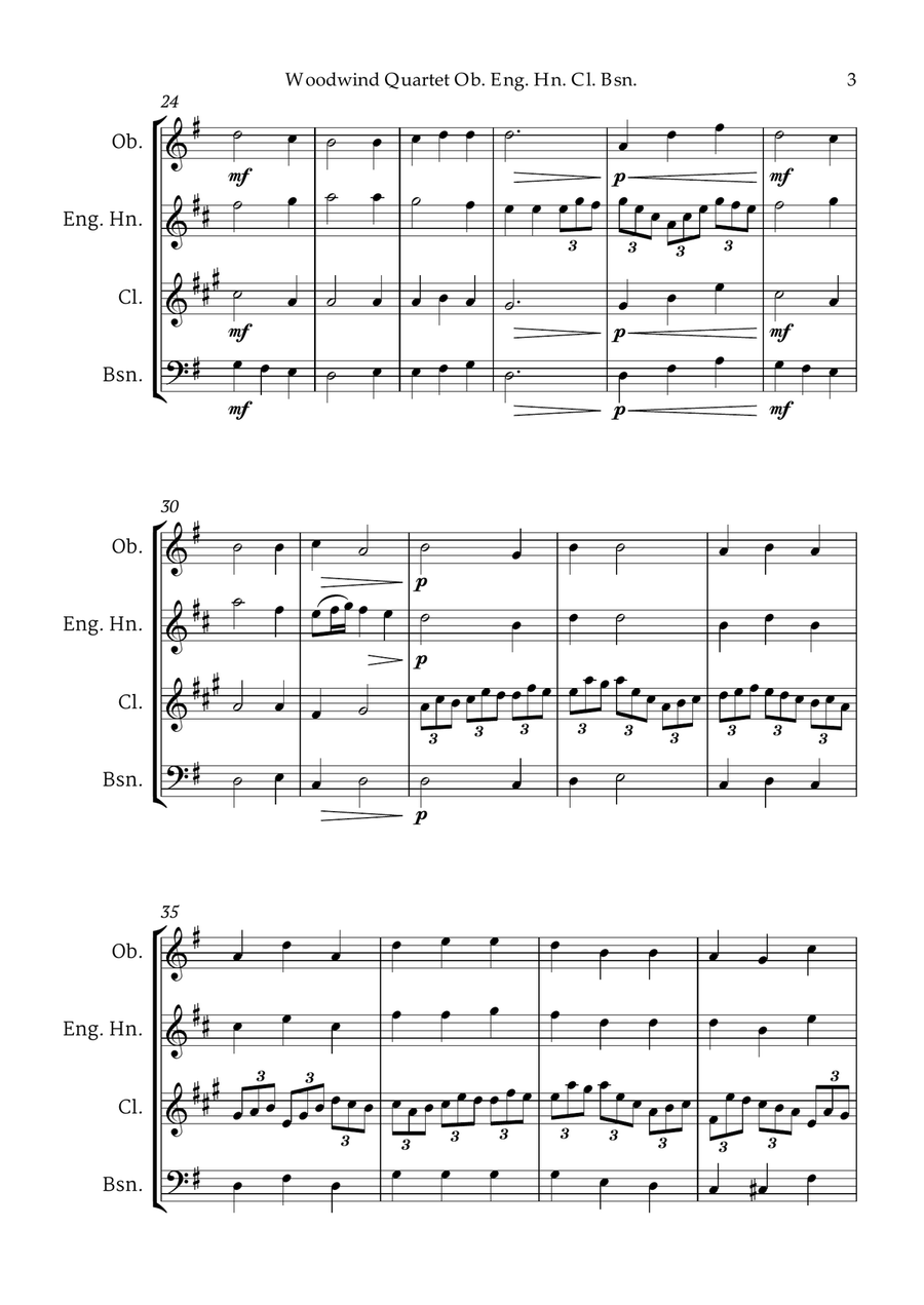 Bach Jesu, joy of man's desiring for Woodwind Quartet Oboe English Horn Clarinet and Bassoon Woodwind Quartet scores gallery preview page 4