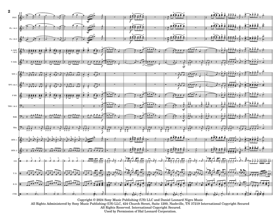 Hot To Go Marching Band scores gallery preview page 2