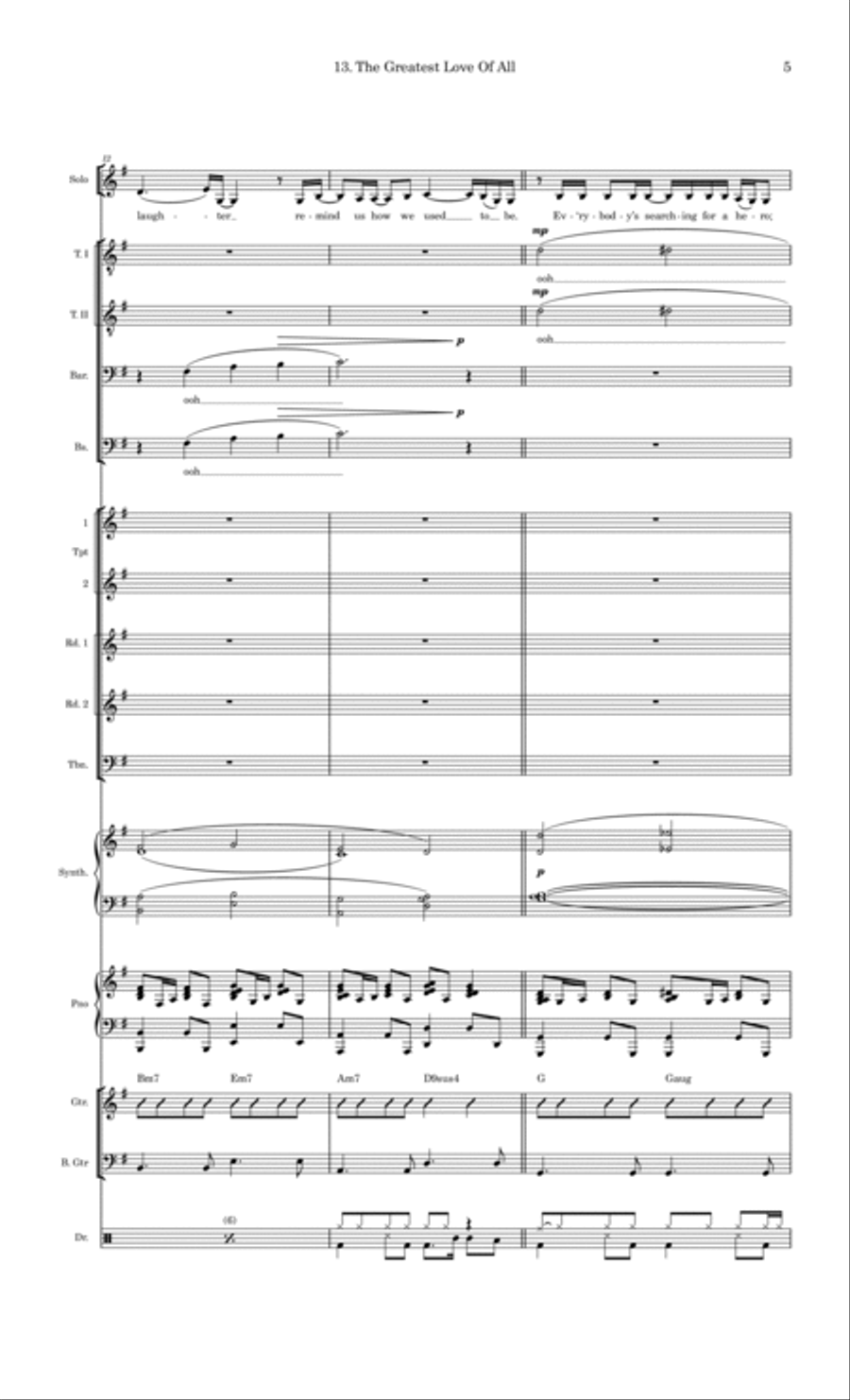 The Greatest Love Of All Large Ensemble scores gallery preview page 5
