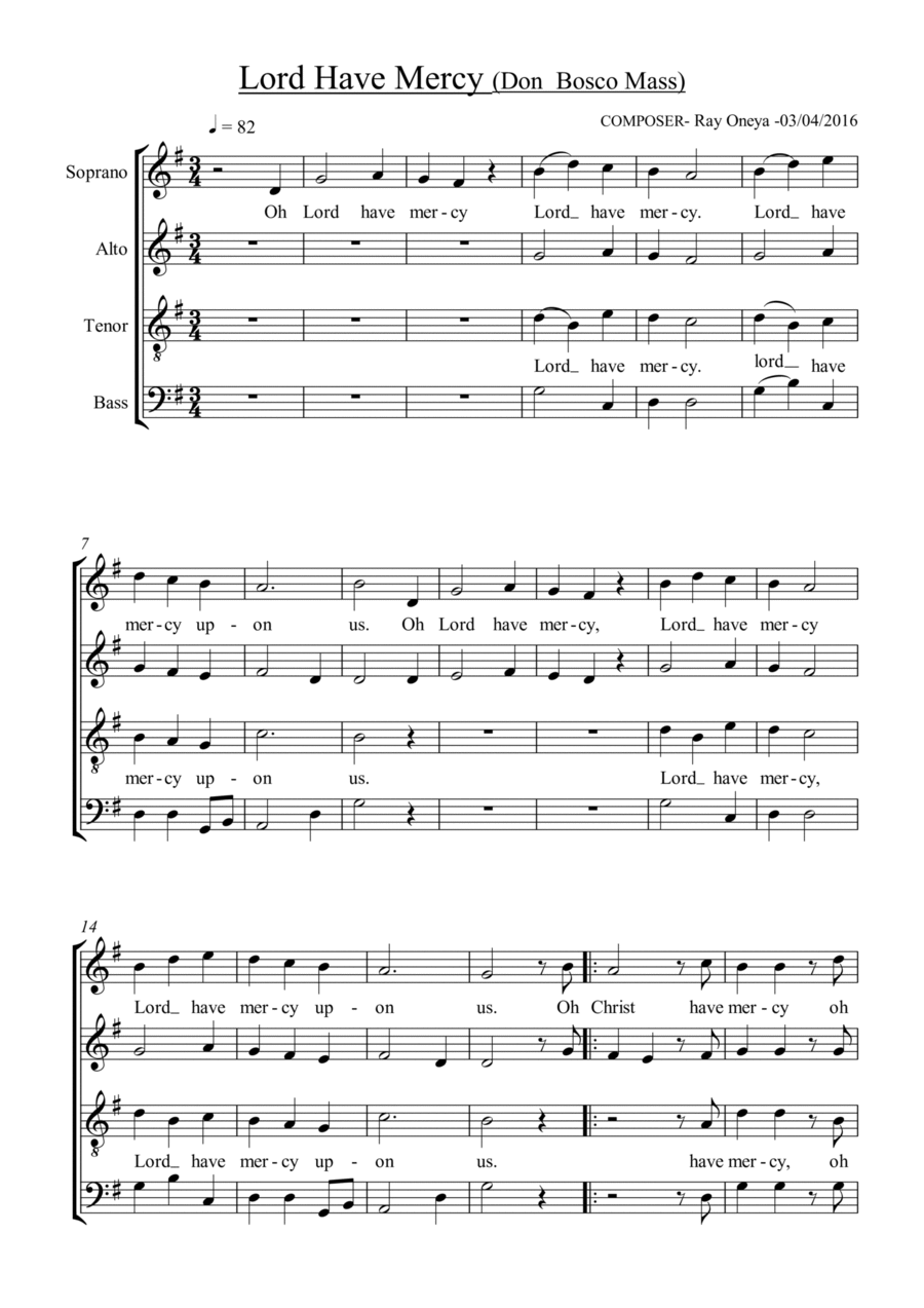 St. Don Bosco Mass St. Don Bosco Mass 4-Part scores gallery preview page 1