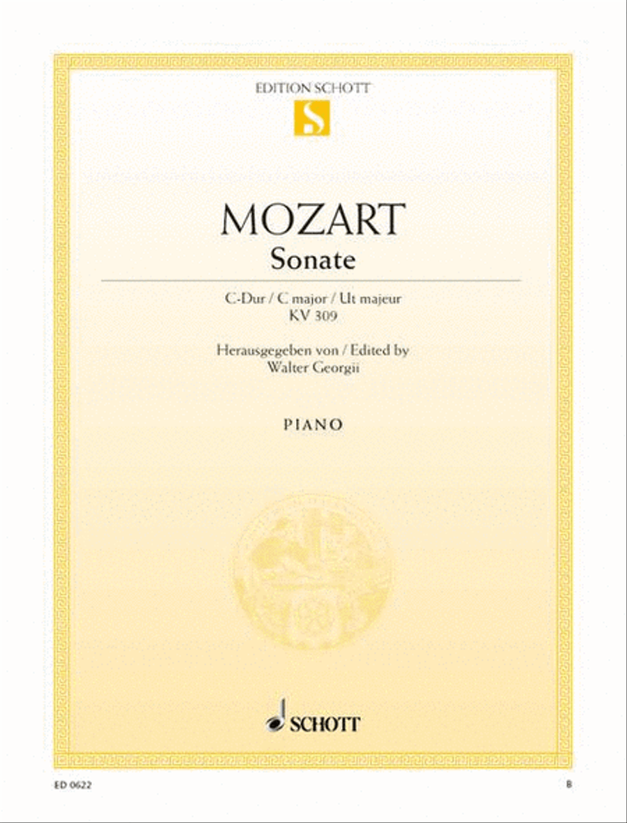 Sonata C major, K. 309 Sonata C major, K. 309 Piano Solo scores gallery preview page 1