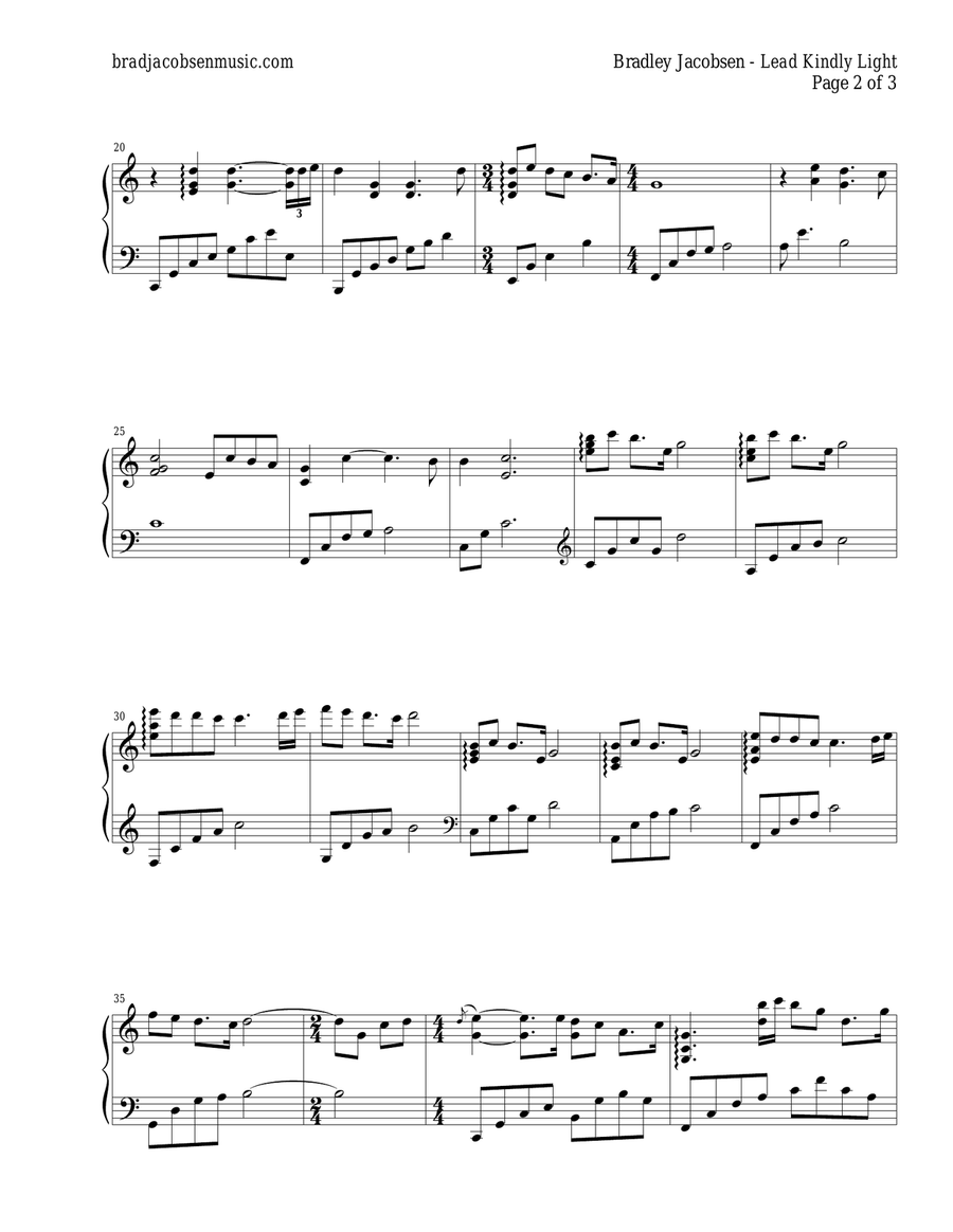 Lead, Kindly Light Lead, Kindly Light Piano Solo scores gallery preview page 2