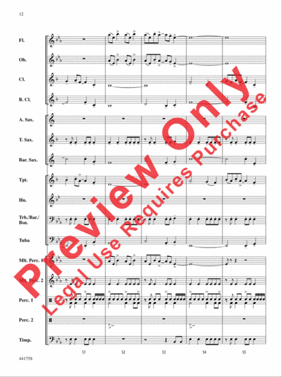 Skygazer Fanfare Concert Band scores gallery preview page 13