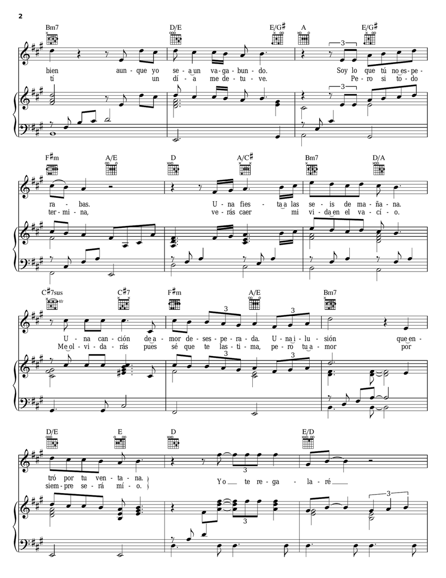 Bohemio Enamorado Bohemio Enamorado Piano, Vocal, Guitar scores gallery preview page 2