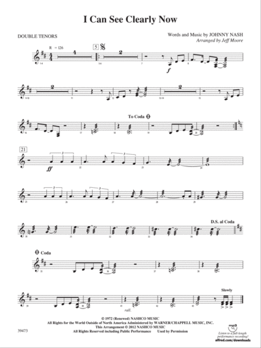 I Can See Clearly Now: 2nd Percussion Percussion scores gallery preview page 1