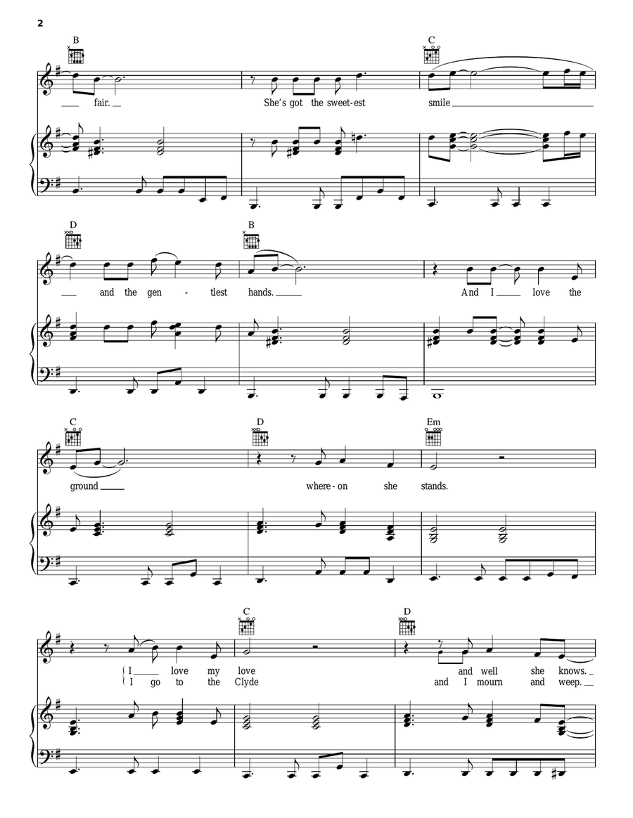 Black Is The Colour Black Is The Colour Piano, Vocal, Guitar scores gallery preview page 2