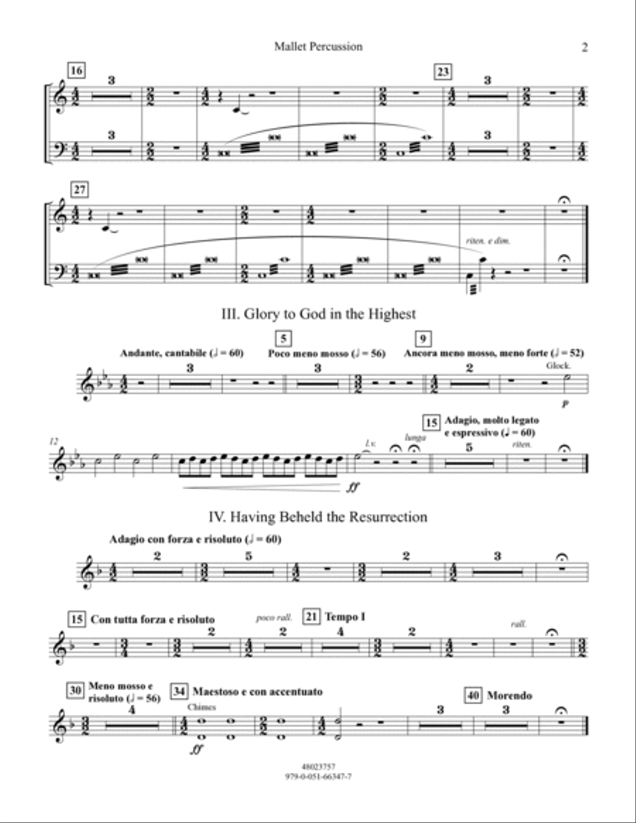 Suite from All-Night Vigil (Vespers) - Mallet Percussion Percussion scores gallery preview page 2