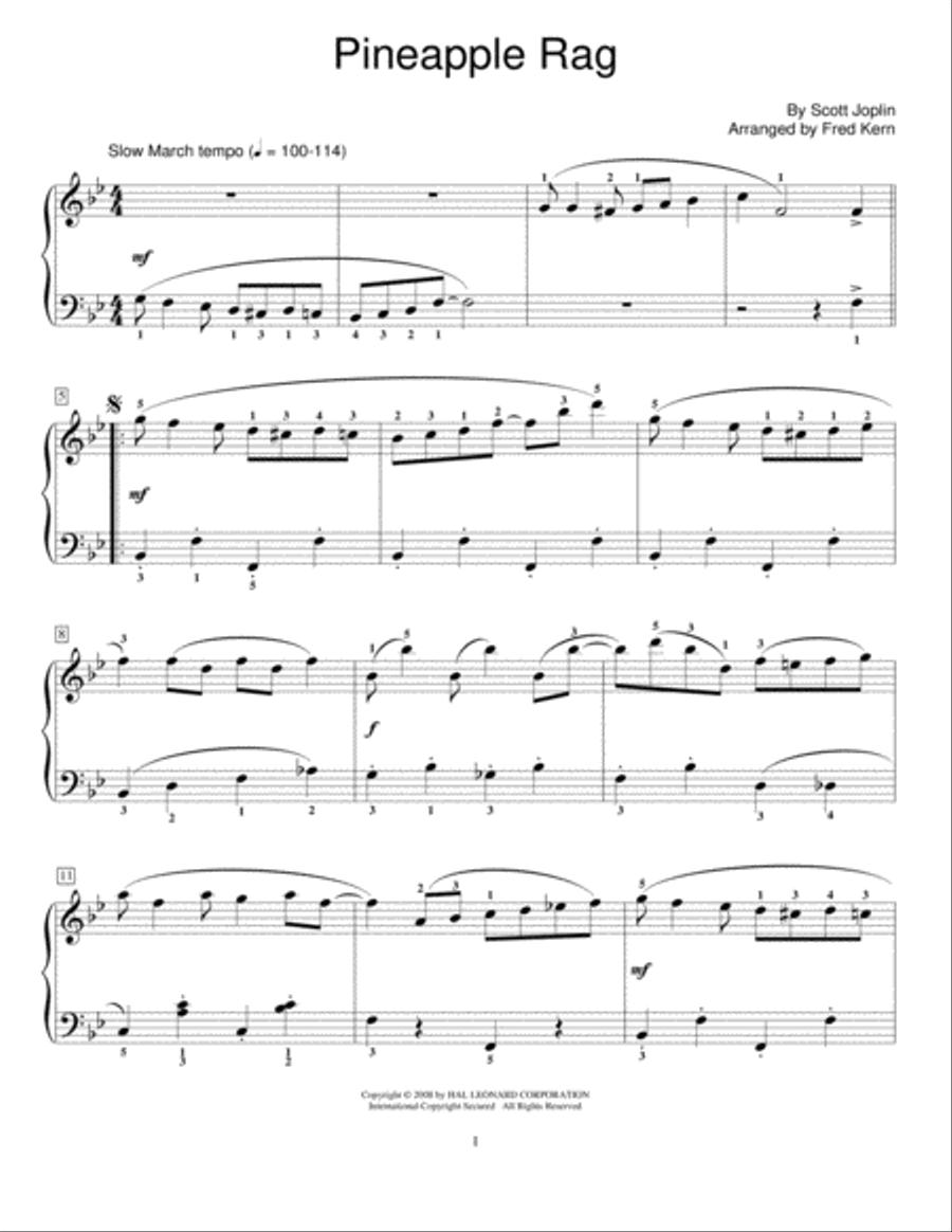 Pineapple Rag Piano Method scores gallery preview page 1