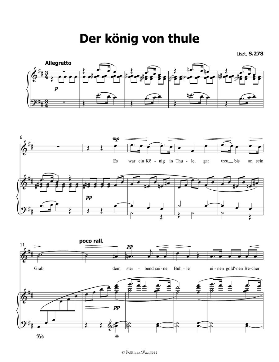 Der konig von thule, by Liszt, S.278, in b minor Voice scores gallery preview page 3