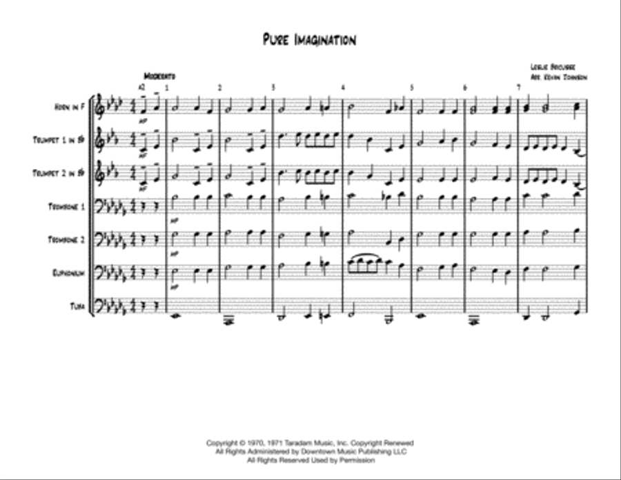 Pure Imagination Brass Ensemble scores gallery preview page 1