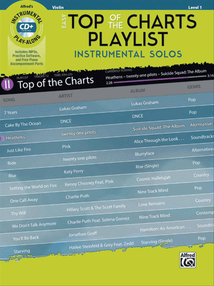 Easy Top of the Charts Playlist Instrumental Solos for Strings String Orchestra scores gallery preview page 1