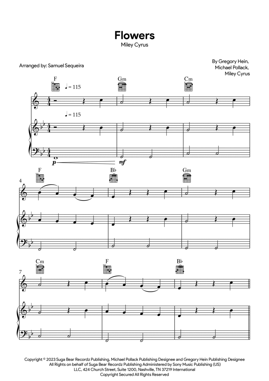 Flowers B-Flat Trumpet scores gallery preview page 1