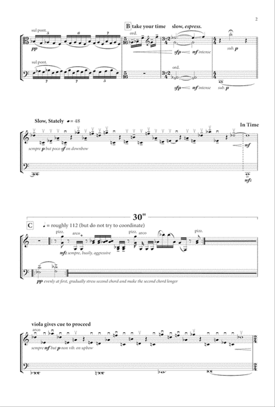Duet No. 1 (Chorale Pointing Downwards) (for Viola and Cello) String Duet scores gallery preview page 2