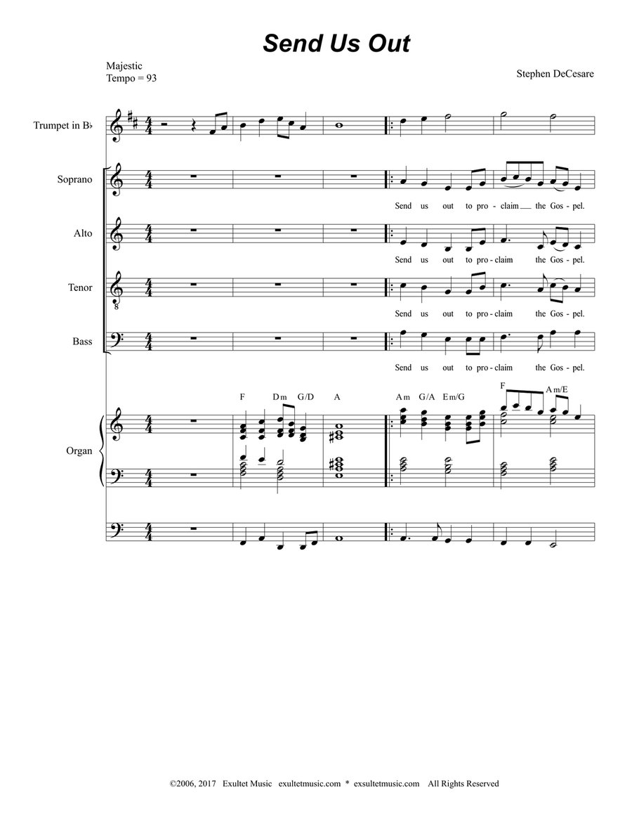 Send Us Out (SATB - Alternate Version) 4-Part scores gallery preview page 1