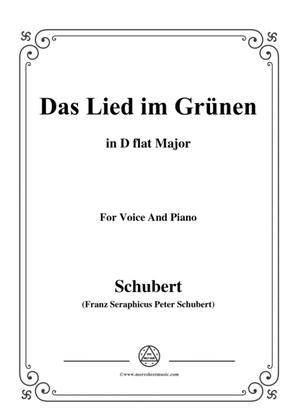 Book cover for Schubert-Das Lied im Grünen,Op.115 No.1,in D flat Major,for Voice&Piano