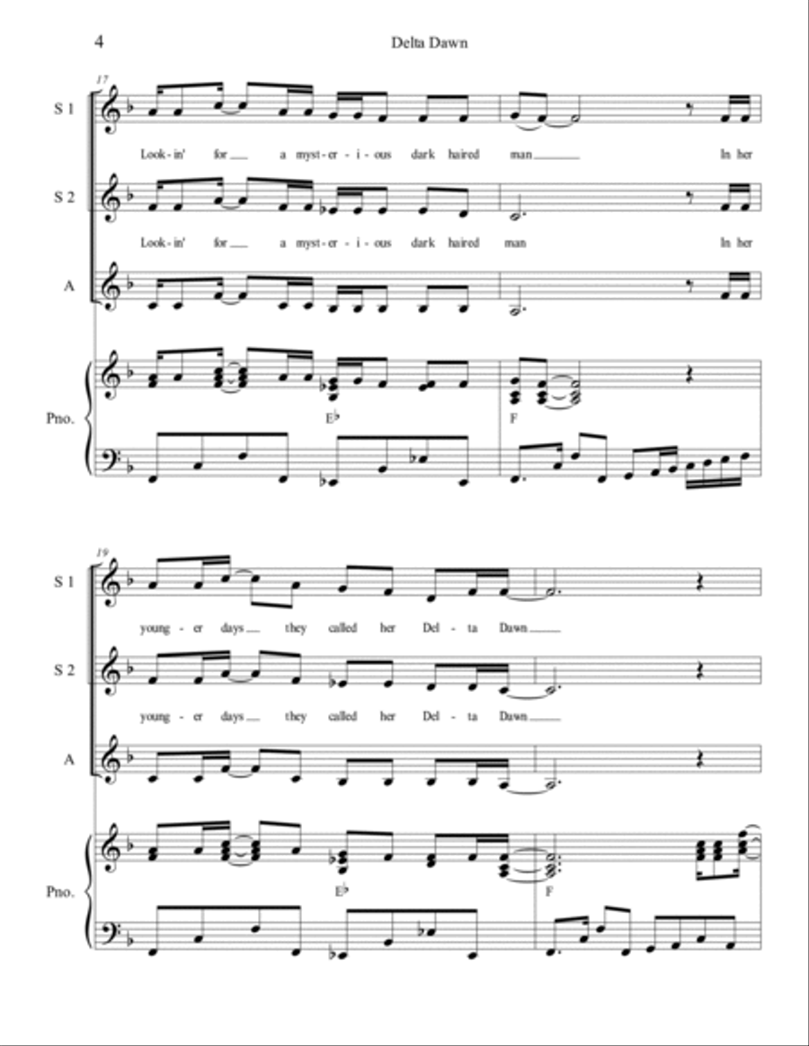 Delta Dawn SSA scores gallery preview page 4