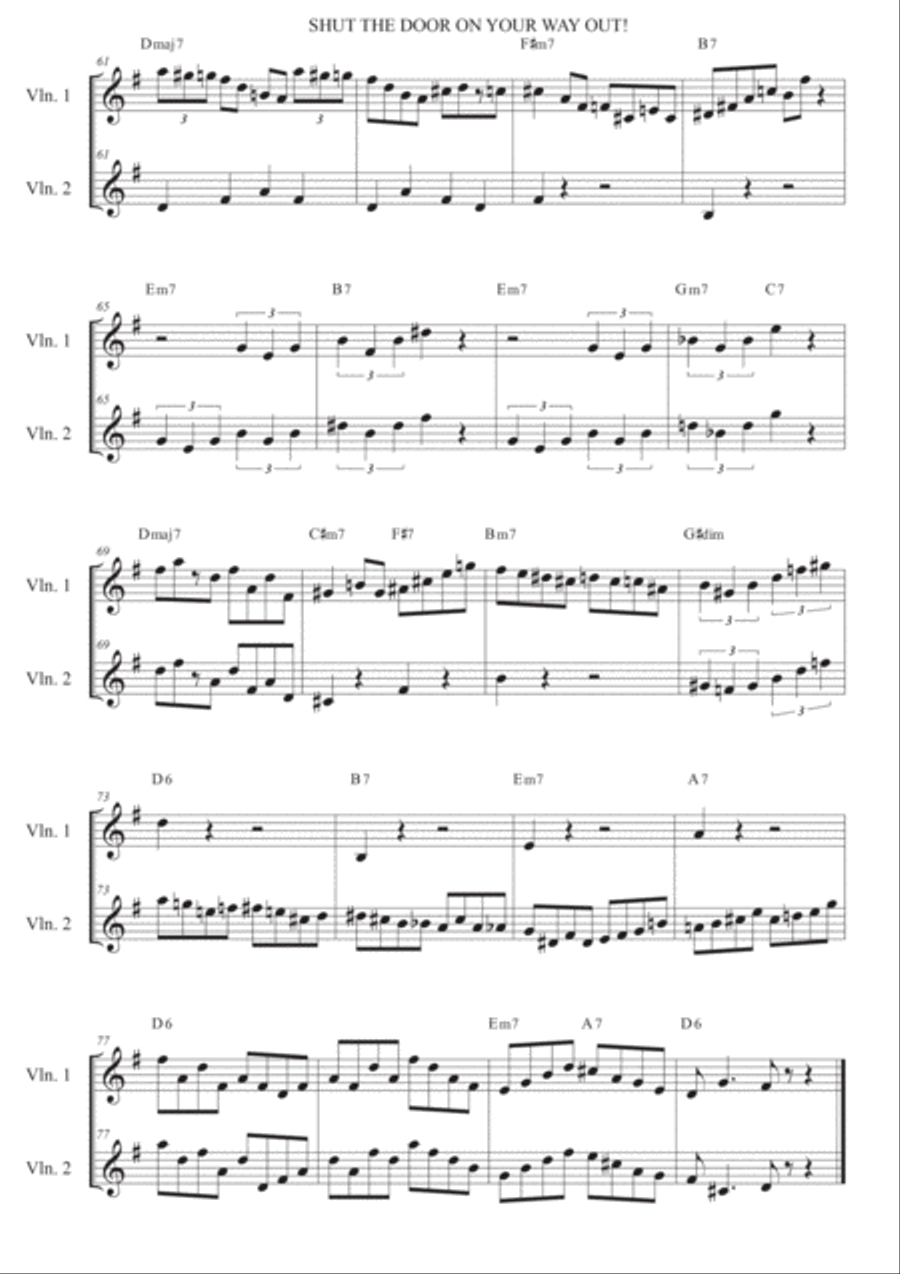 Jazz violin duets - 5 dixieland jazzy duets for violin String Duet scores gallery preview page 6