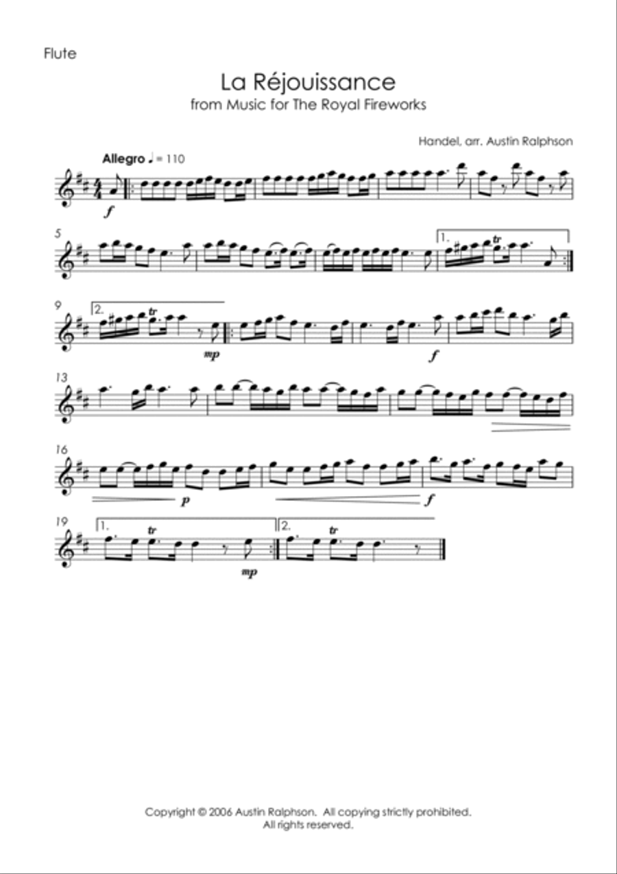 La Rejouissance (Fireworks) - wind quintet Woodwind Quintet scores gallery preview page 3