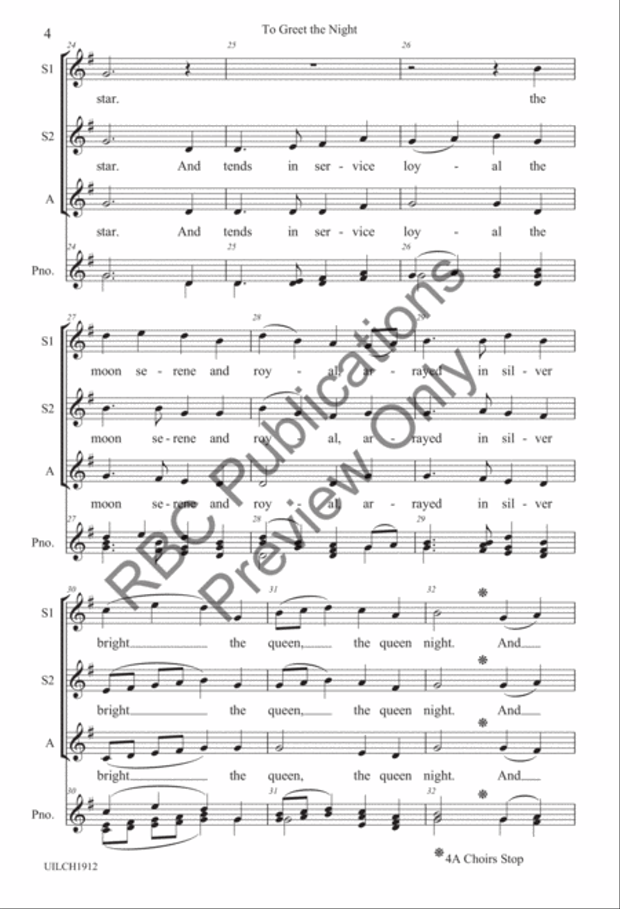 To Greet The Night (SSA) SSA scores gallery preview page 6