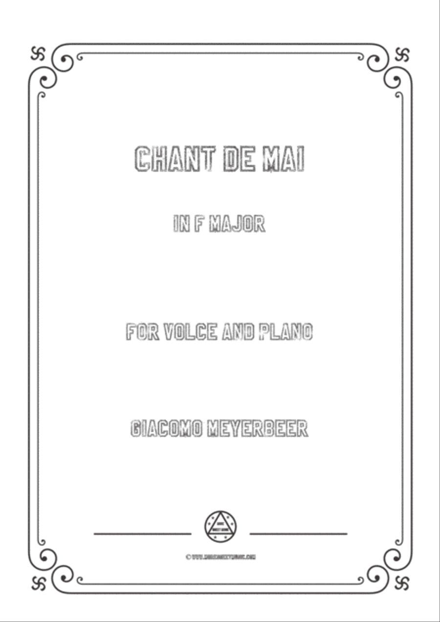Meyerbeer-Chant de mai in F Major,for Voice and Piano Voice Solo scores gallery preview page 1