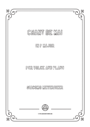 Book cover for Meyerbeer-Chant de mai in F Major,for Voice and Piano