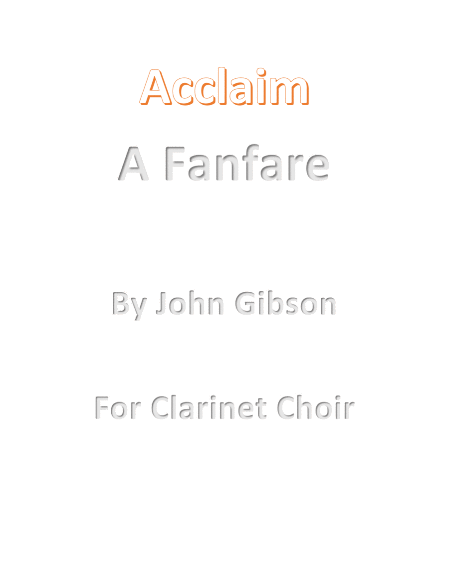 Acclaim, a Fanfare for Clarinet Choir image number null