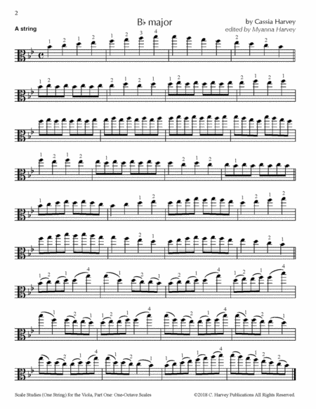 Scale Studies (One String) for the Viola, Part One, One-Octave Scales