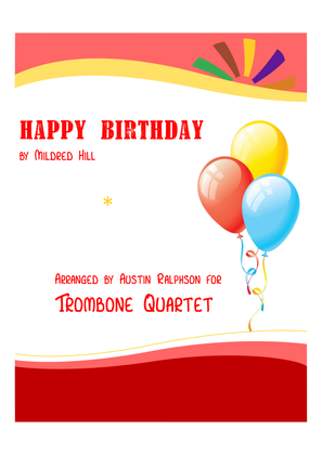 Book cover for Happy Birthday - trombone quartet