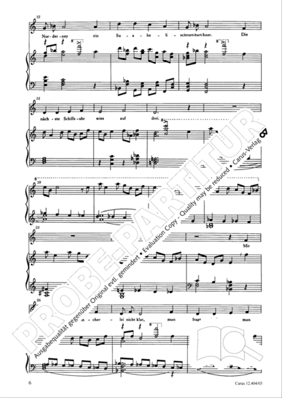 Zughart: Ringelnatz-Lieder Choir scores gallery preview page 6