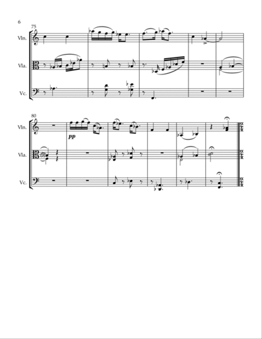 3 Trios Remember Mama Light the Way To My Love Evening Kiss String Trio scores gallery preview page 6
