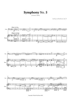 Book cover for Symphony No. 5 by Beethoven for Tuba and Piano