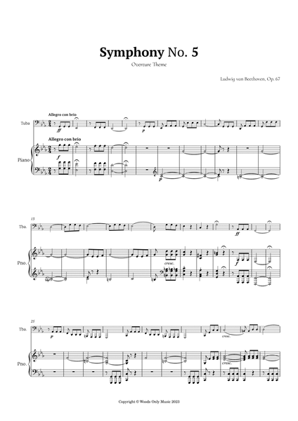 Symphony No. 5 by Beethoven for Tuba and Piano image number null