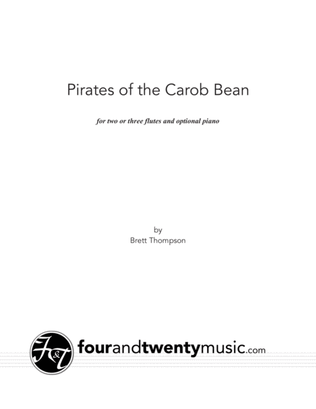 Book cover for Pirates of the Carob Bean, for two or three flutes and optional piano