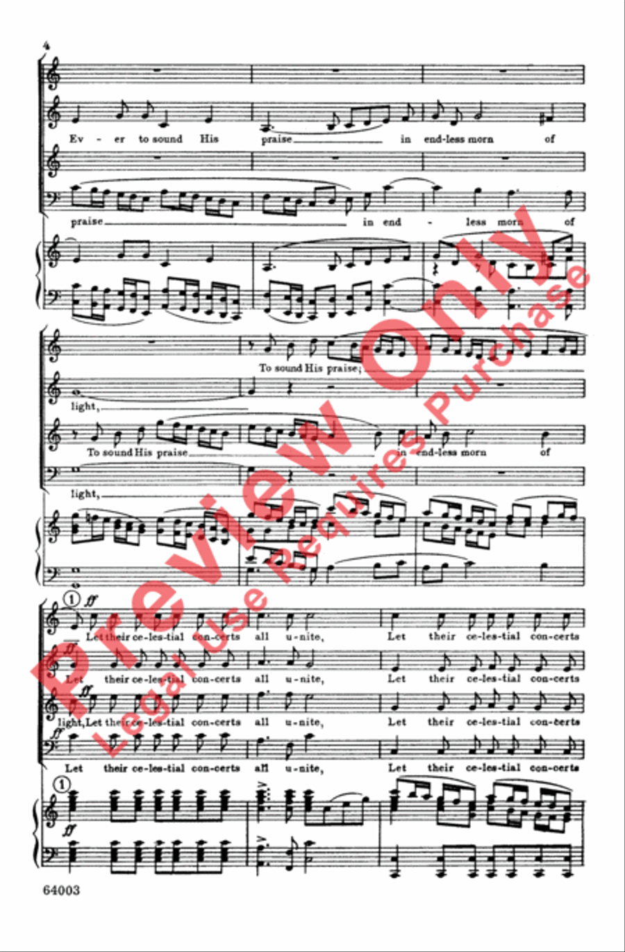 Let Their Celestial Concerts Unite 4-Part scores gallery preview page 3