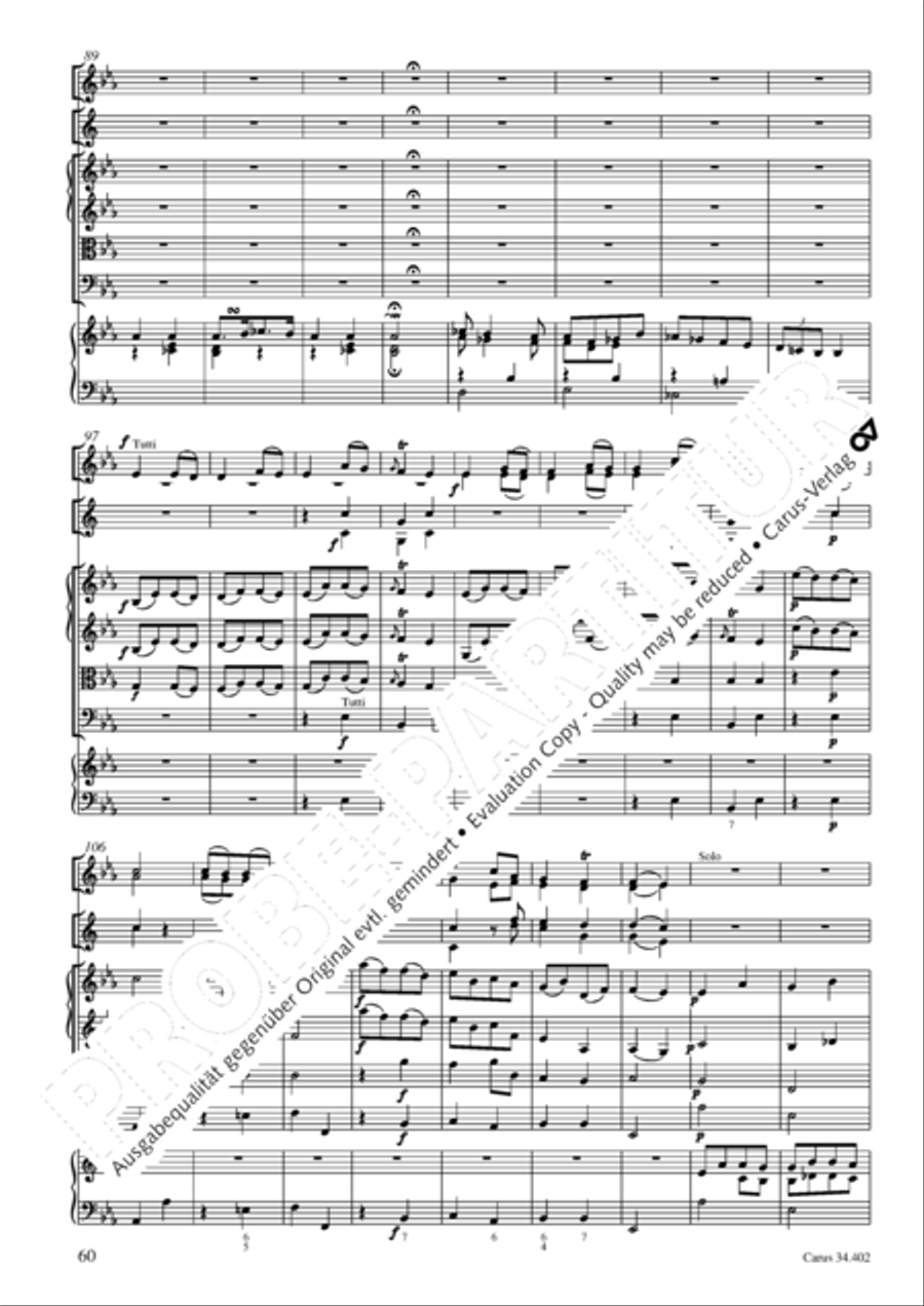 Concerto grosso for cembalo or piano Horn scores gallery preview page 61