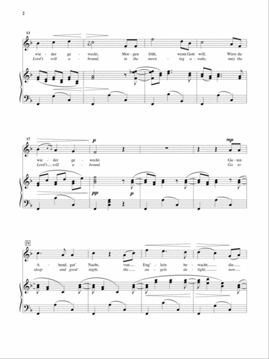 Wiegenlied (Lullaby) [High Voice] High Voice scores gallery preview page 2
