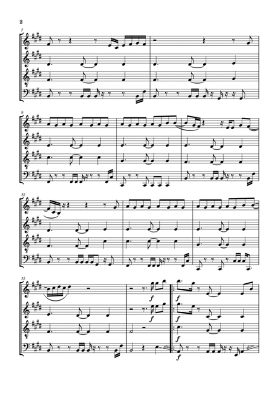 Forget Me Saxophone Quartet scores gallery preview page 3