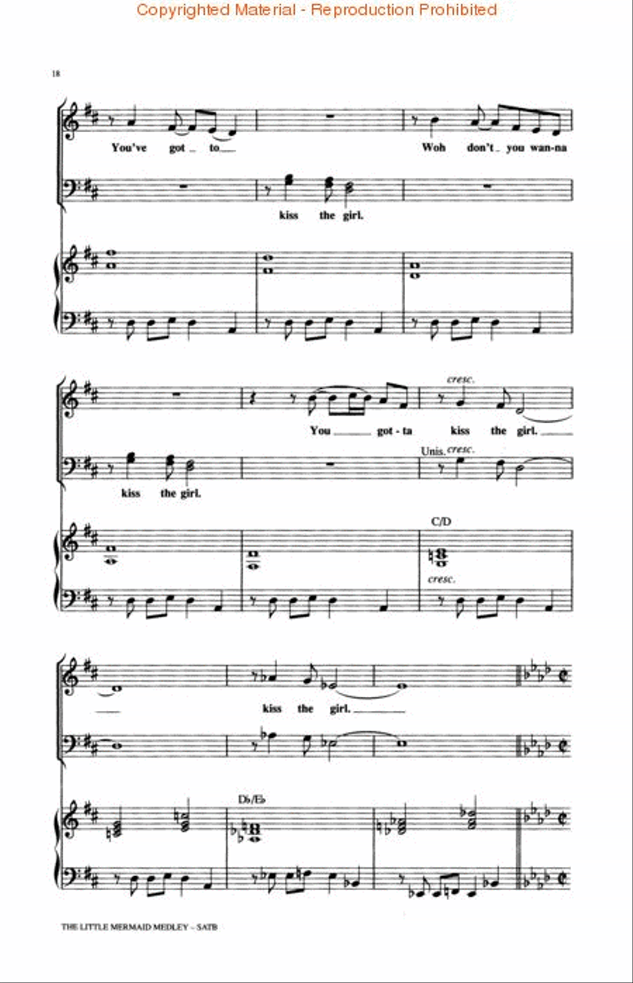 The Little Mermaid (Medley) 4-Part scores gallery preview page 3