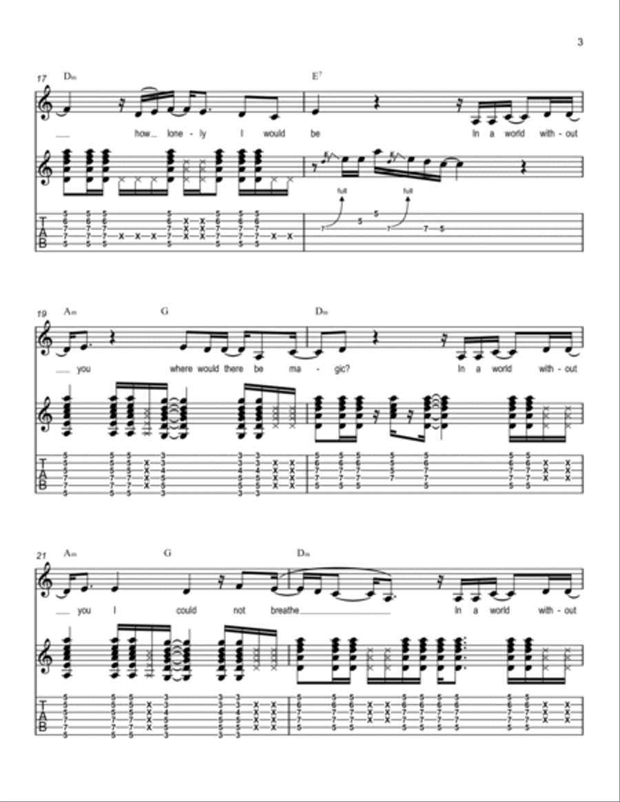 In A World Without You Electric Guitar scores gallery preview page 3