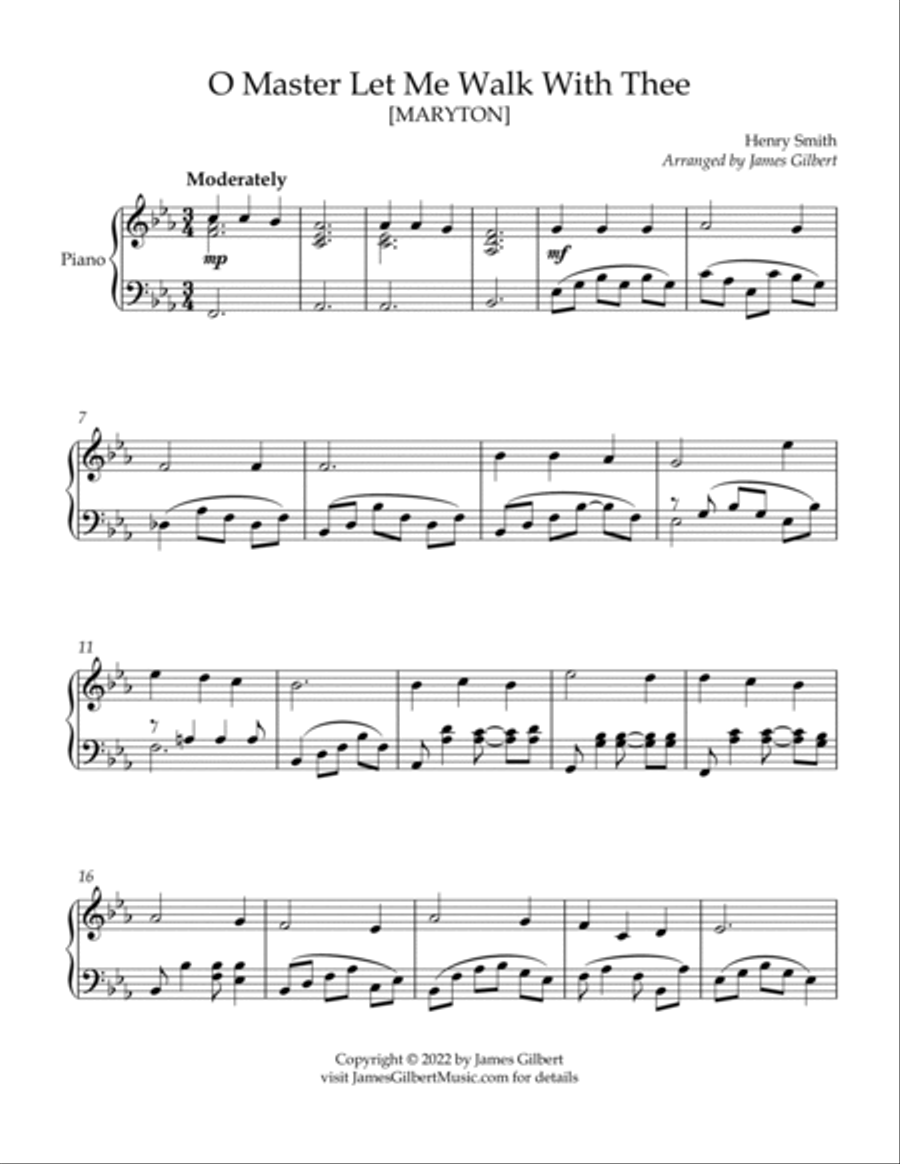 O Master Let Me Walk With Thee Piano Solo scores gallery preview page 2