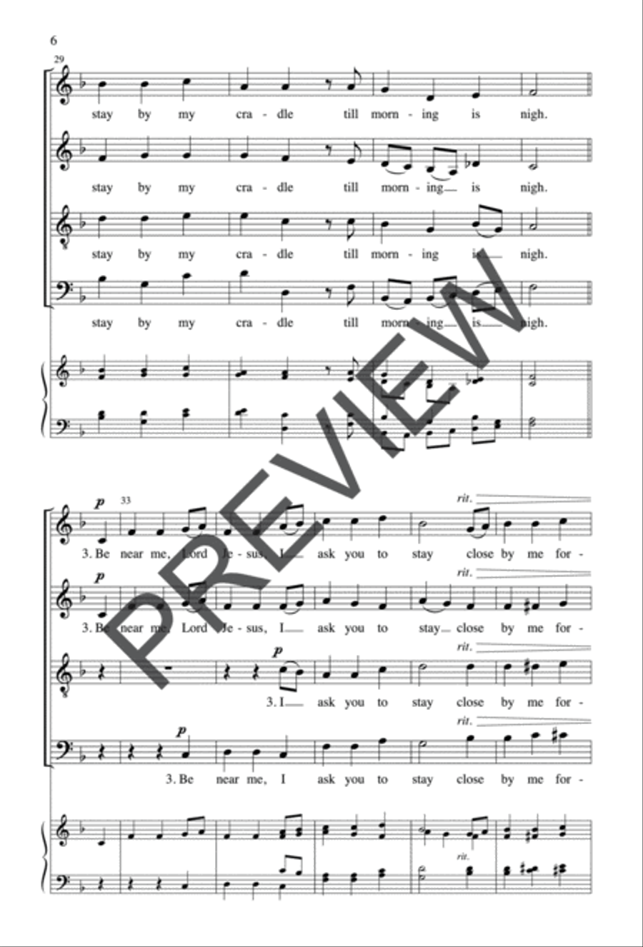 Away in a Manger 4-Part scores gallery preview page 6